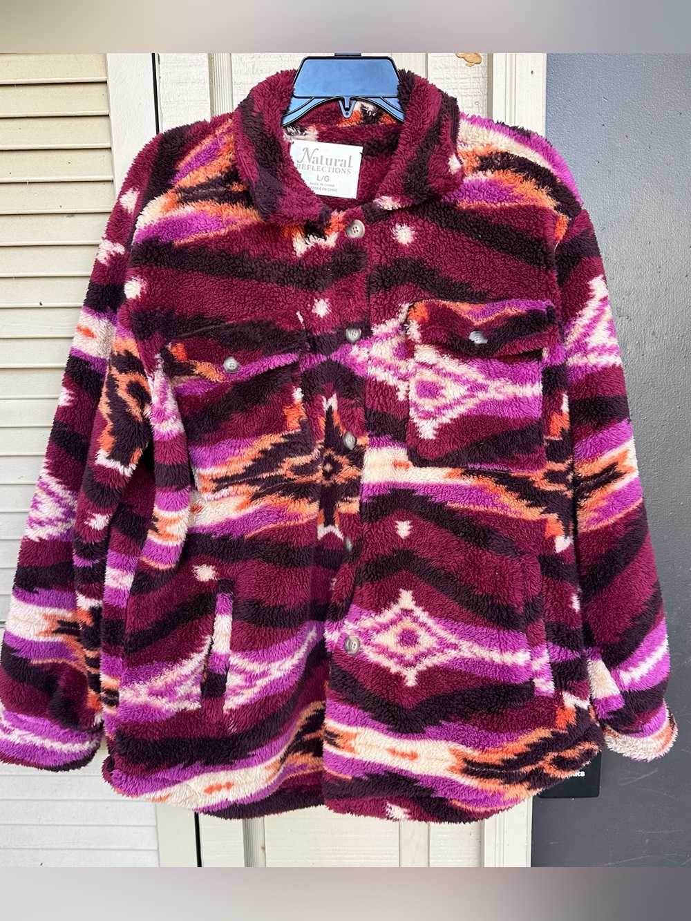 Women’s Natural Reflections Sherpa Shacket Size Large